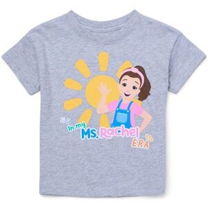 Ms. Rachel Unisex LT Gray Crewneck T-Shirt Size 5T